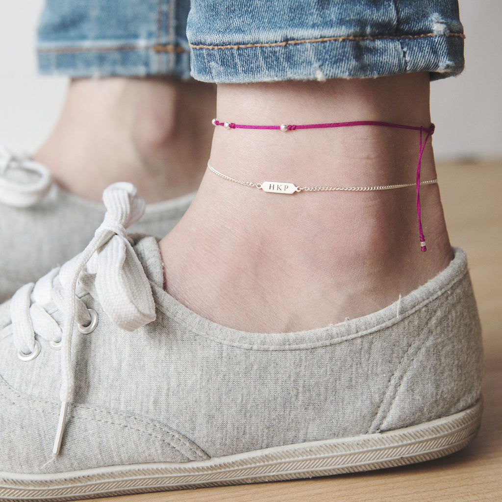 Silver Glitz Anklet - Hot Pink - BE.ARUM
- 2