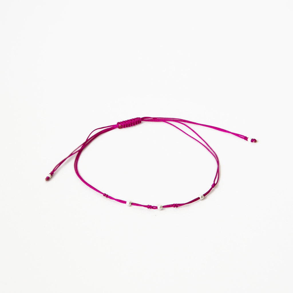 Silver Glitz Anklet - Hot Pink - BE.ARUM
 - 1