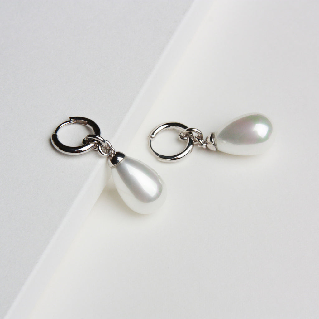 Teardrop Pearl Ring Earrings