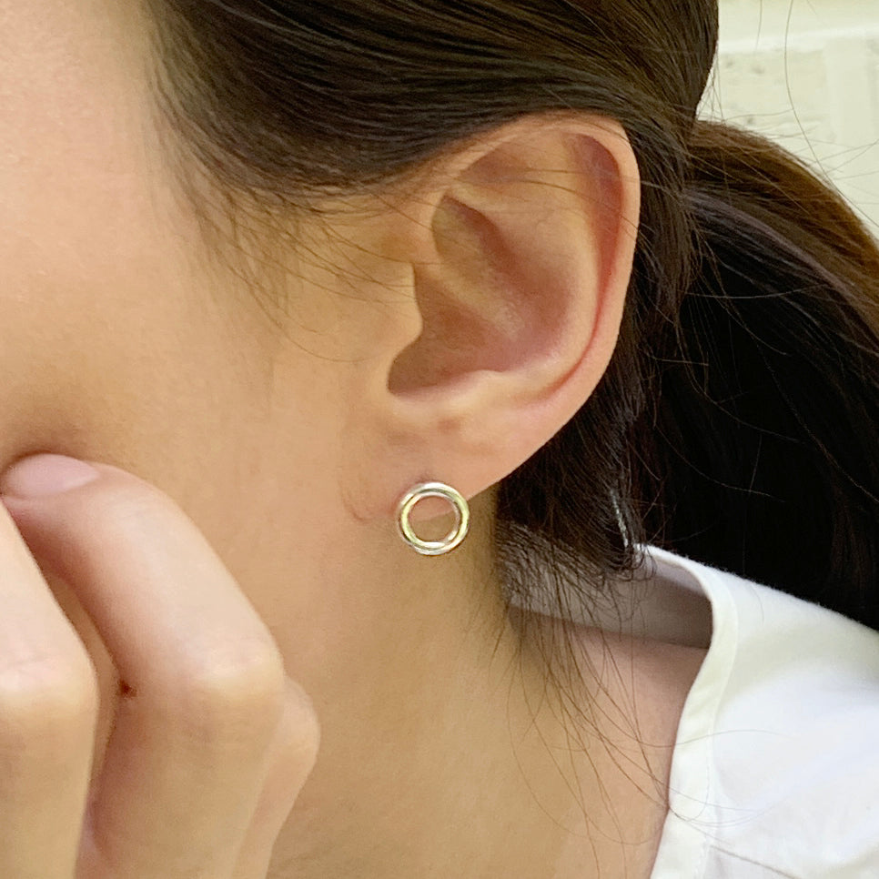 Bold Round Silver Earrings