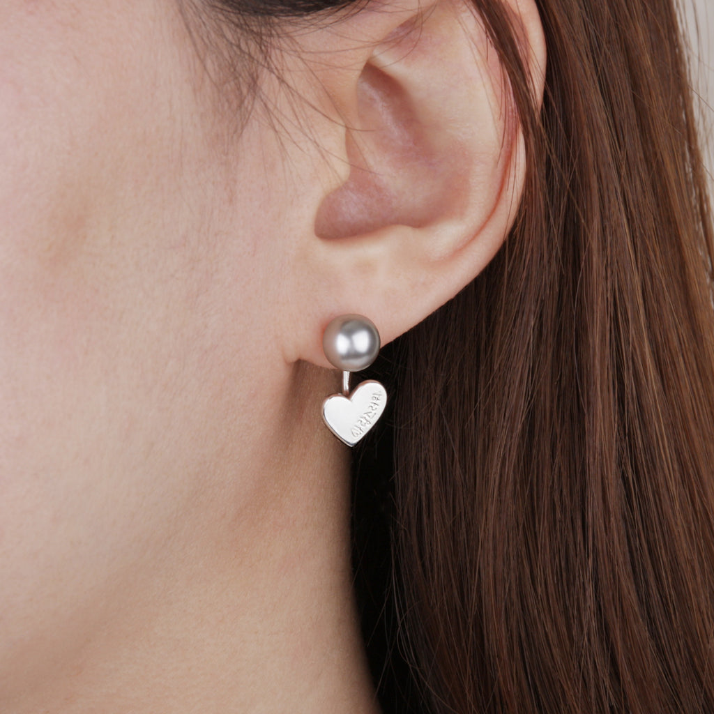 You are Lovely Earrings Grey Pearl