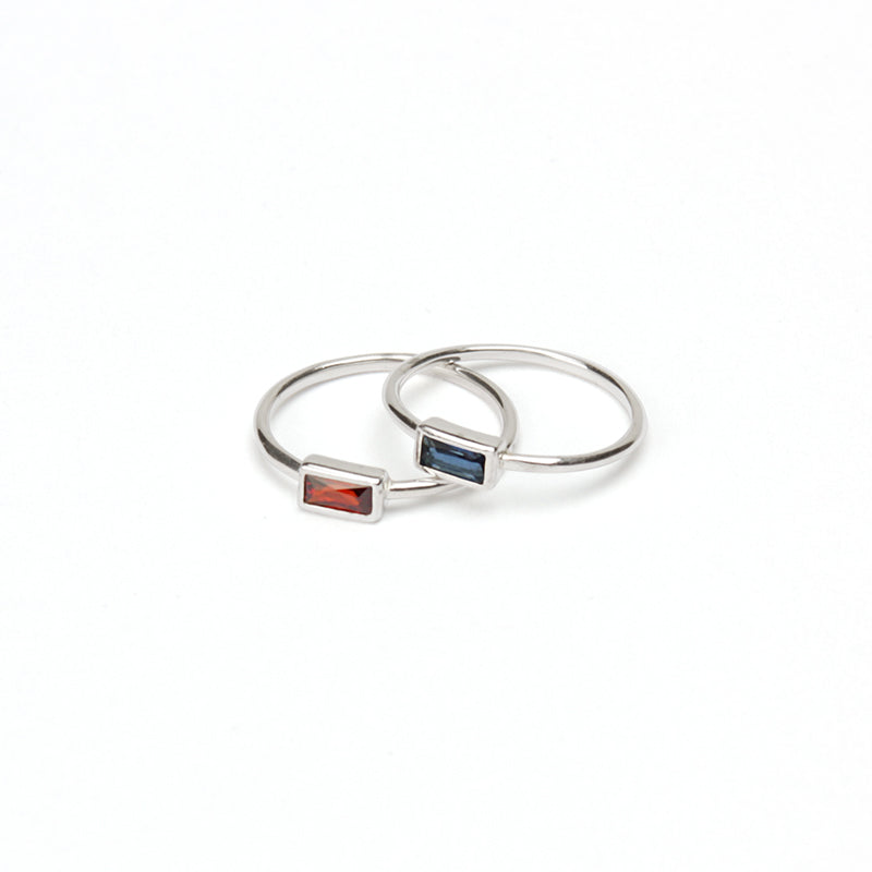 Baguette Point Ring -Ruby