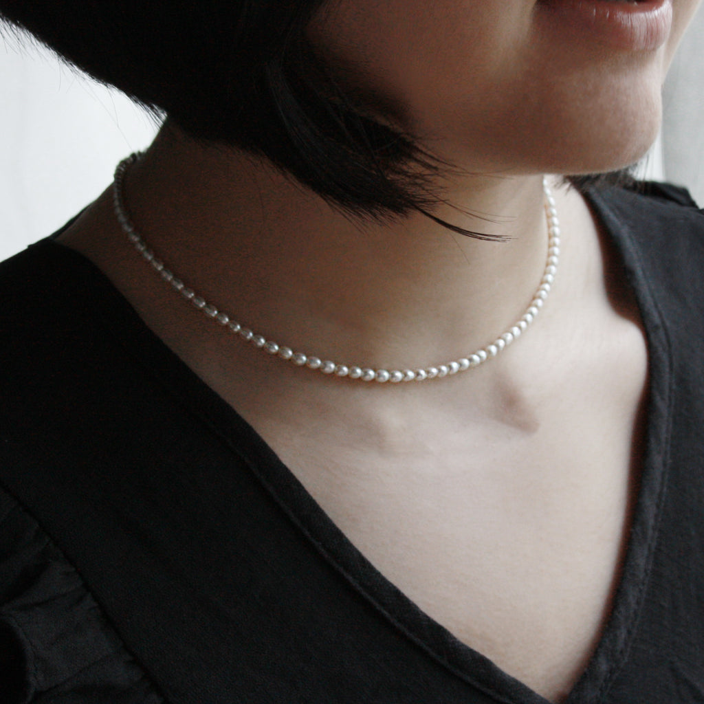 Pearl Pebble Choker Necklace