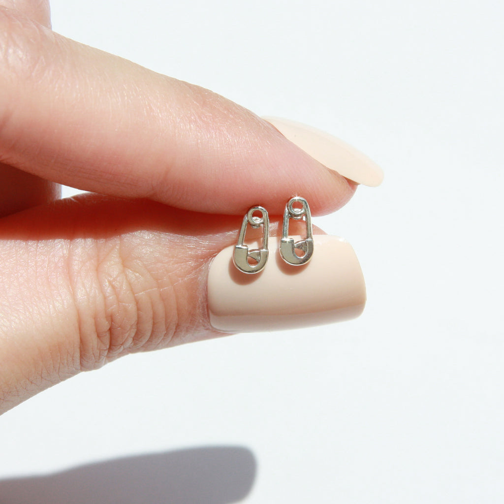 Mini Safety Pin Earring