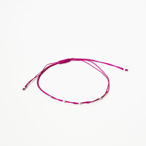 Silver Glitz Anklet - Hot Pink - BE.ARUM
 - 1