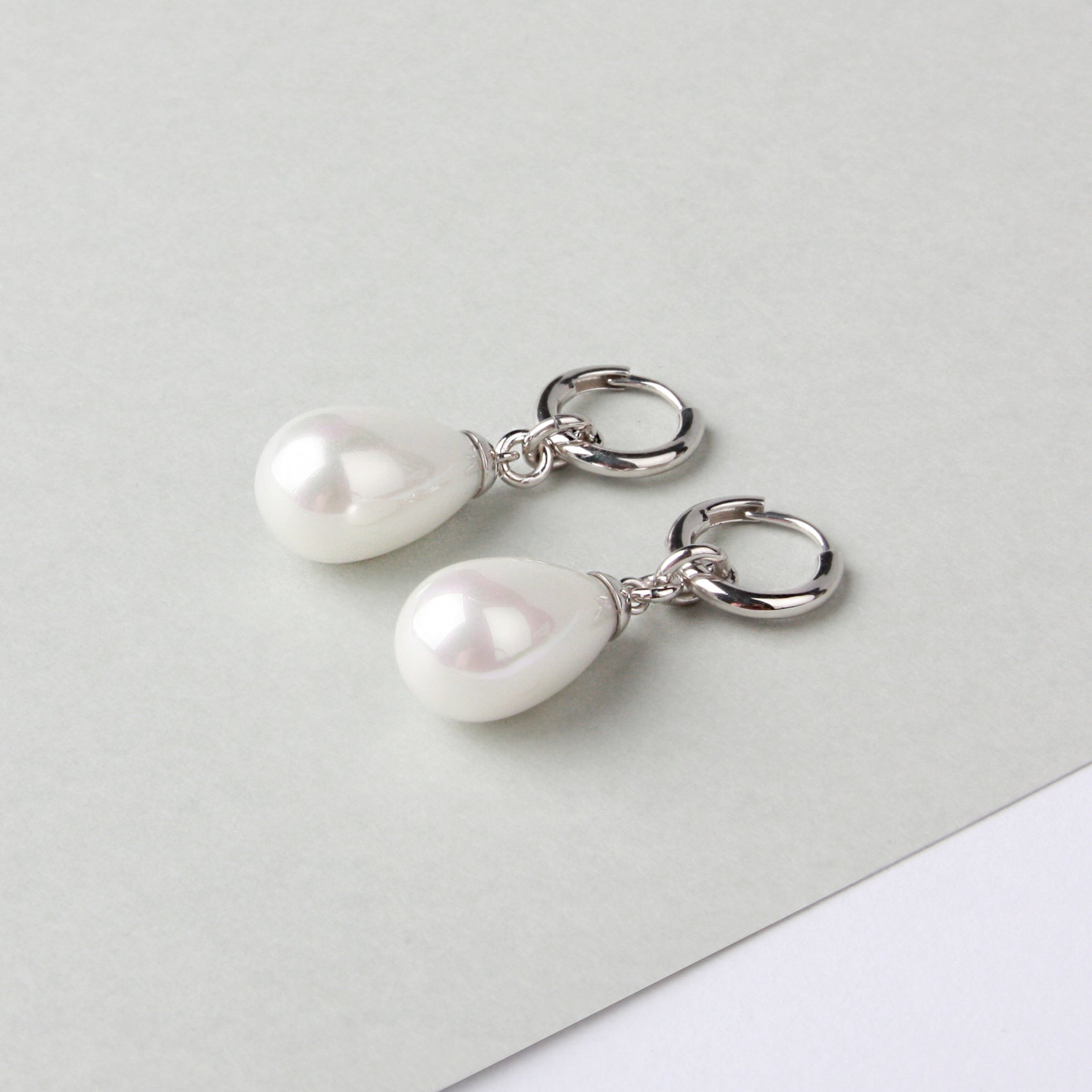 Teardrop Pearl Ring Earrings