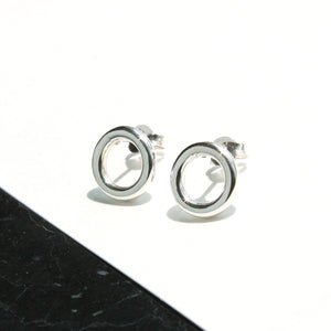 Bold Round Silver Earrings