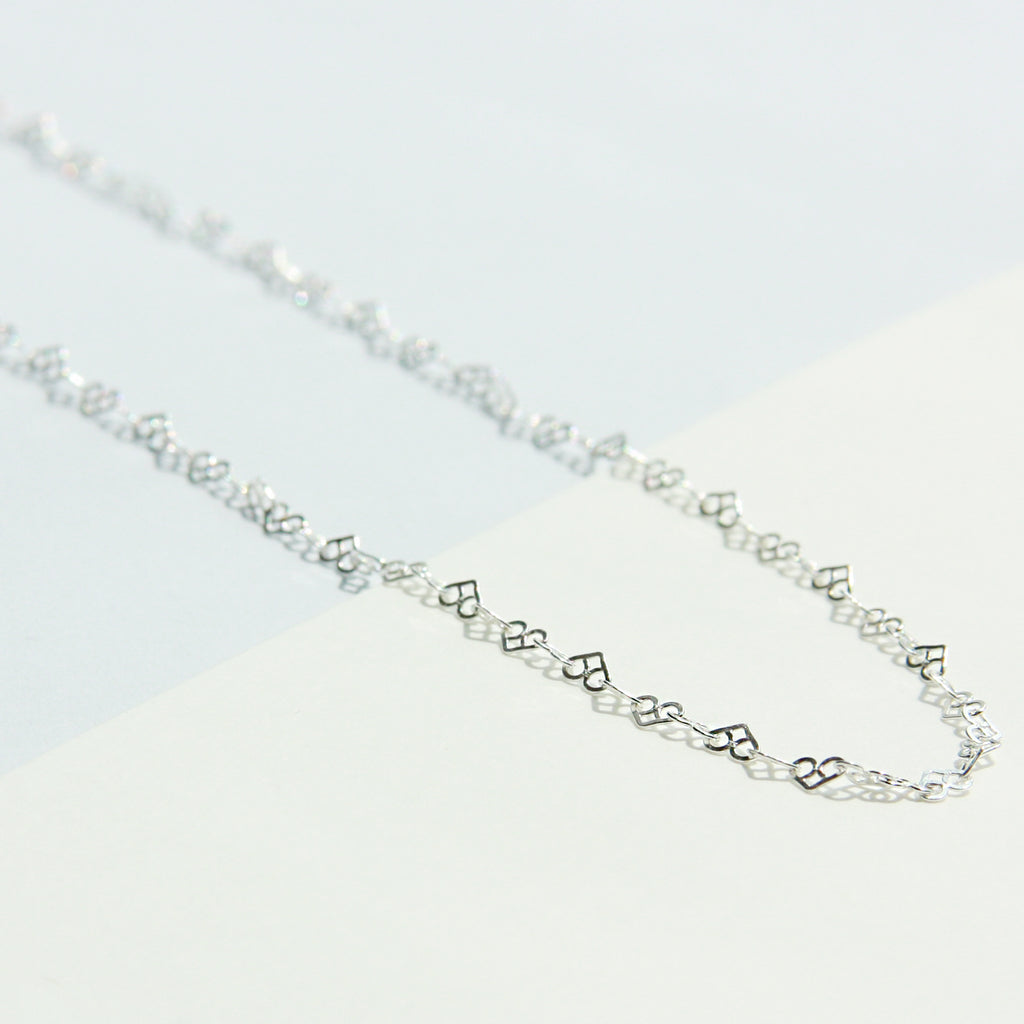 Heart Link Chain Necklace - 40cm