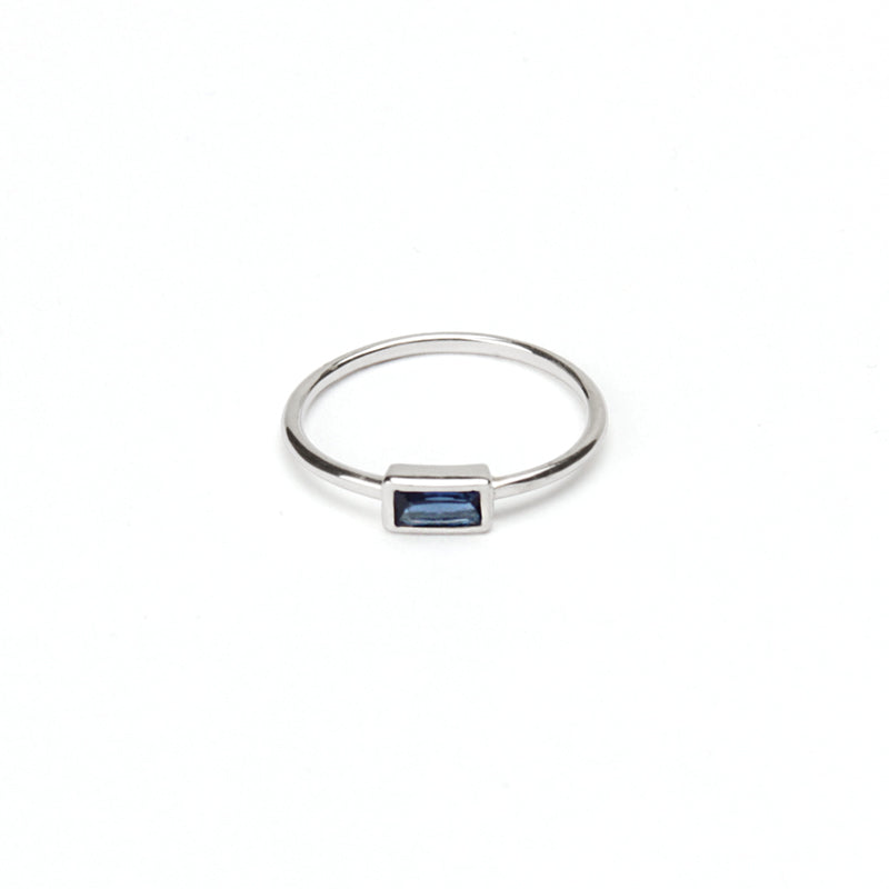 Baguette Point Ring - Blue Sapphire