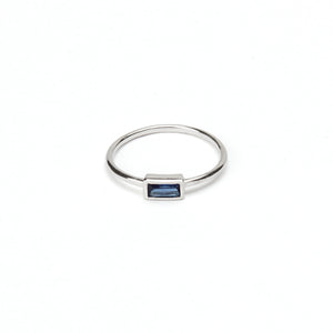 Baguette Point Ring - Blue Sapphire