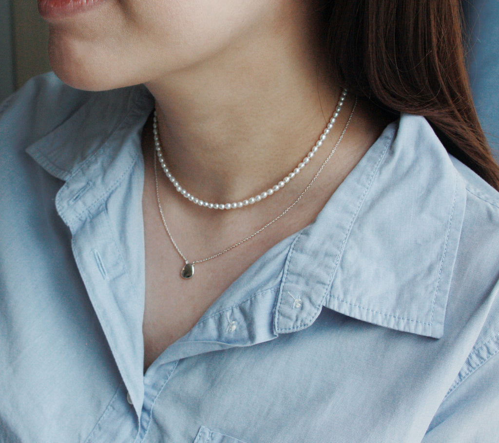 Pearl Pebble Choker Necklace