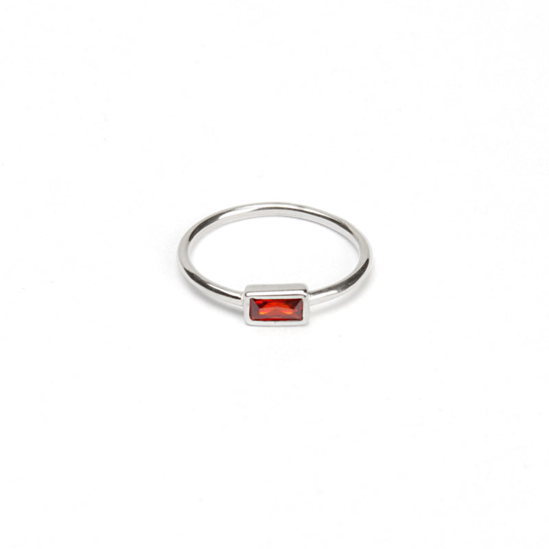 Baguette Point Ring -Ruby