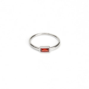 Baguette Point Ring -Ruby