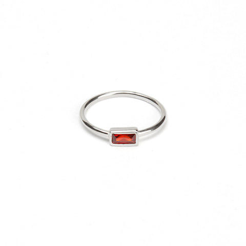 Baguette Point Ring -Ruby