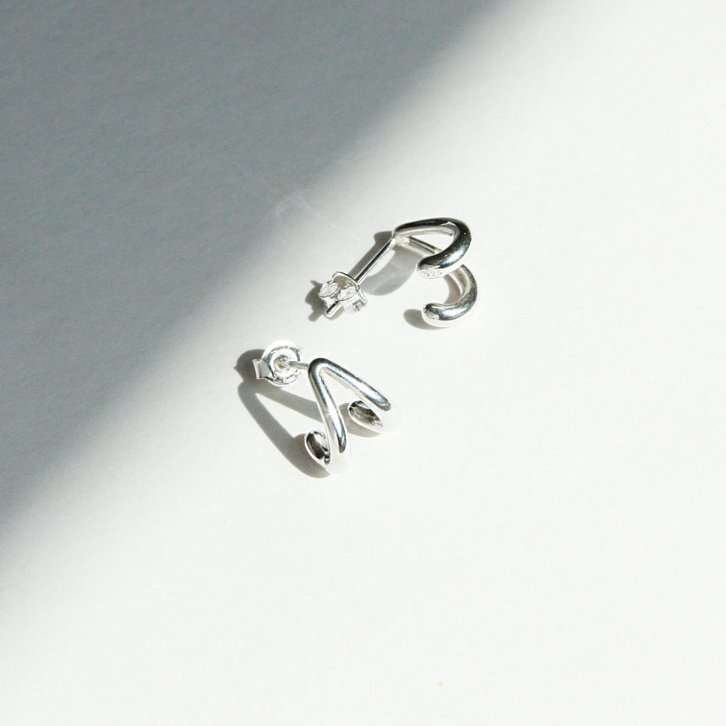 Sterling Silver Alphabet Letter S Stud Earrings | Jewellerybox.co.uk